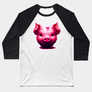 Cute love romantic pink piggy Baseball T-Shirt